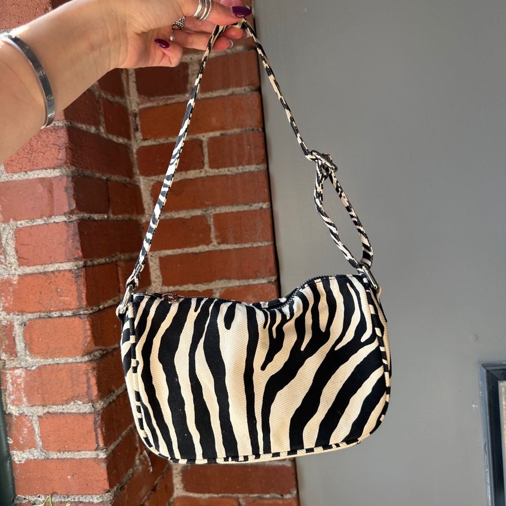 Zebra-Print Shoulder Bag